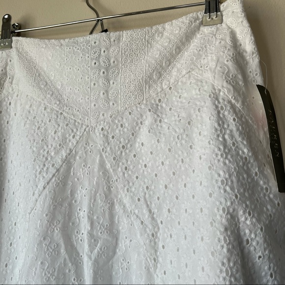 Lauren Ralph Lauren NWT Vintage Dead Stock Embroidered Skirt White Size Petite 4 - Picture 2 of 7